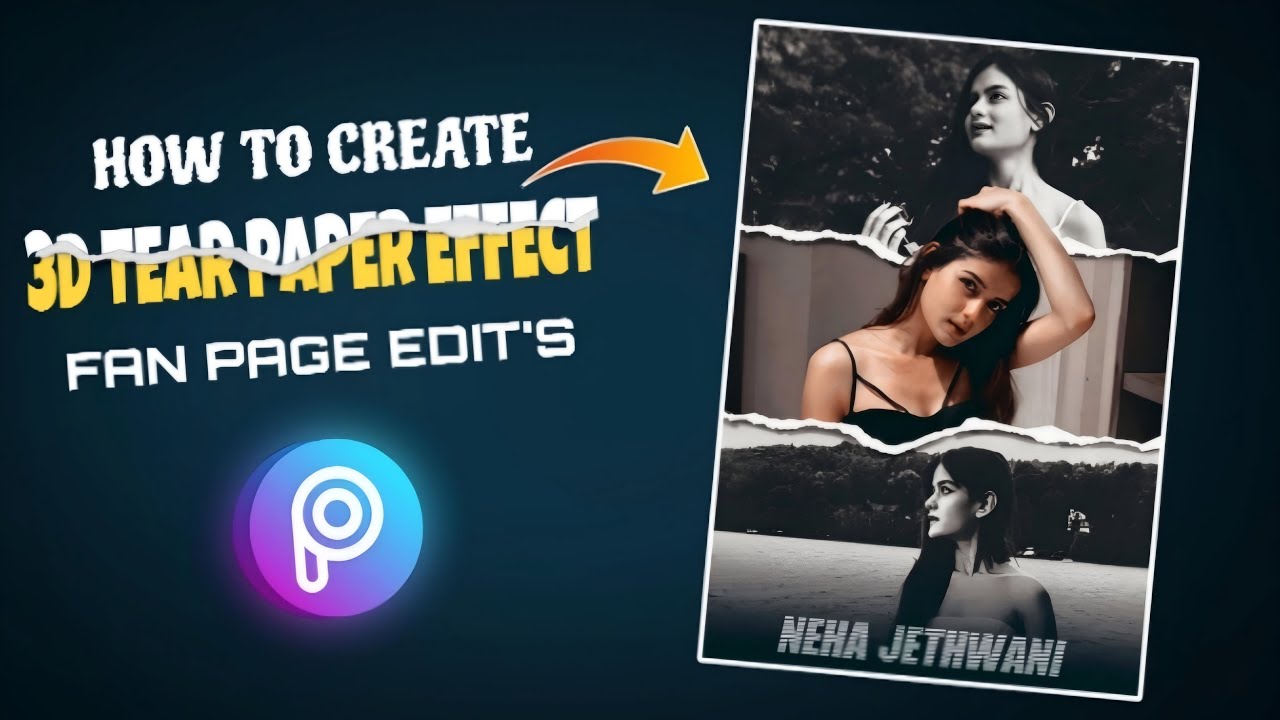 3D TEAR PAPER EFFECT IN PICSART | TORN PAPER EFFECT | RIPPED PAPER EFFECT