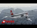 Fabulous views new swiss boeing 777 above the alps  swiss