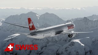 Fabulous views of the new SWISS Boeing 777 above Swiss Alps