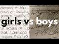 Why is boy and girl handwriting different from each other