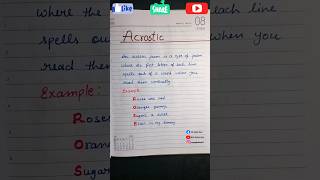 What Is An Acrostic Poem In English Literature  Forms Of Poetry shorts english poetry acrostic