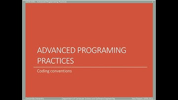 SOEN6441 - Advanced Programming Practices - week 3 - coding conventions