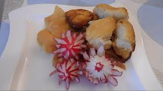 Штрудель на капусте с мясом(по моему). Кухня русских немцев.Украшения блюд- цветы из редиса. Штрудель на капусте с мясом(по моему). Кухня русских немцев.Украшения блюд- цветы из редиса.