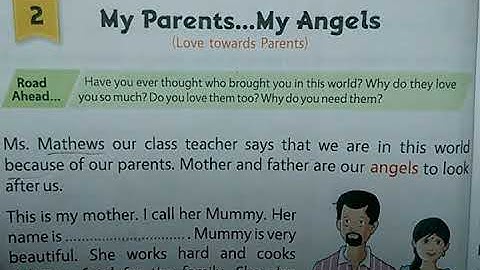 class 1 !! my parents my angles !! moral science in Hindi