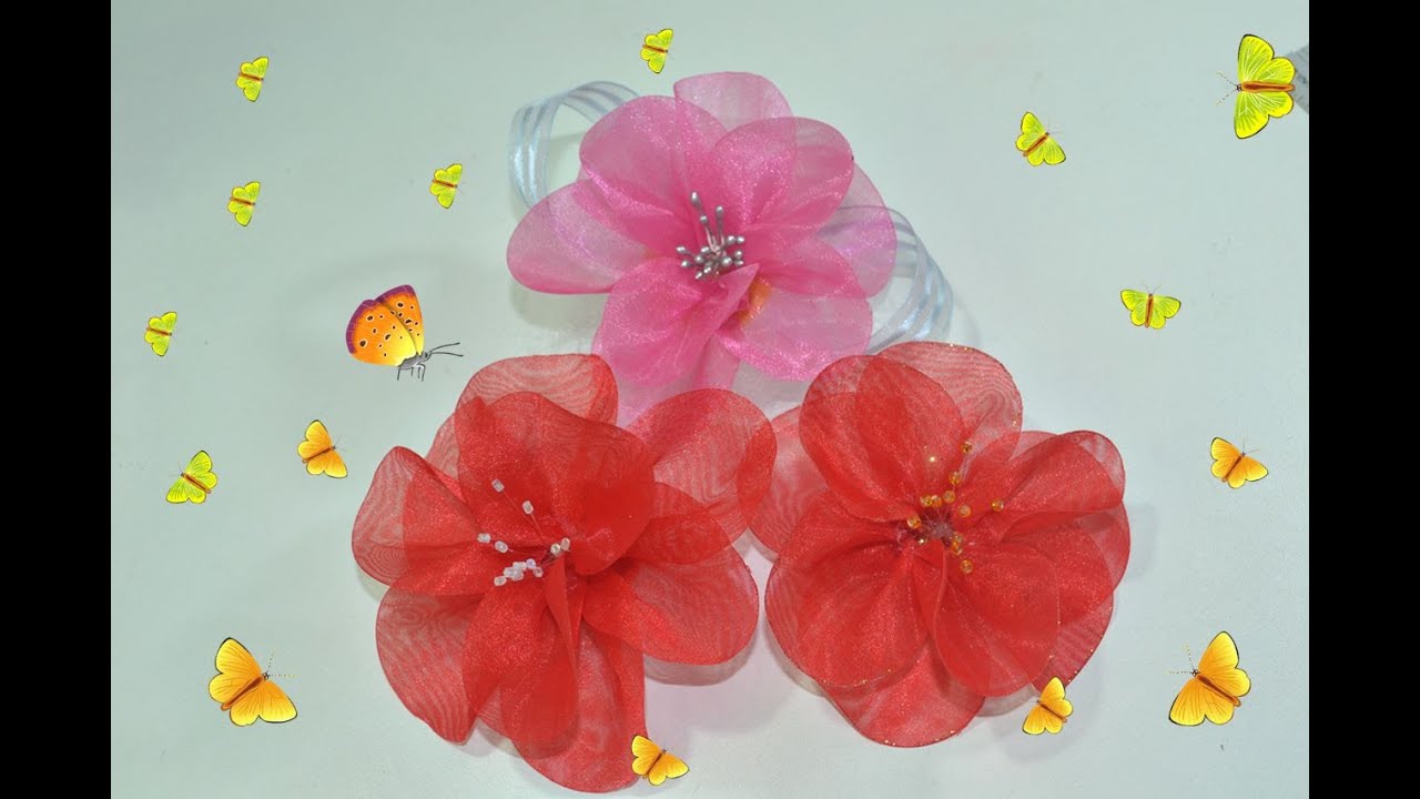 Passo a Passo Flor de Organza, muito fácil DIY YouTube