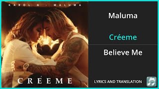Maluma - Créeme Lyrics English Translation - Ft Karol G - Spanish And English Dual Lyrics