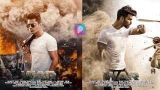 PicsArt War Movie Poster Photo Editing Tutorial in Picsart Step by Step in Hindi