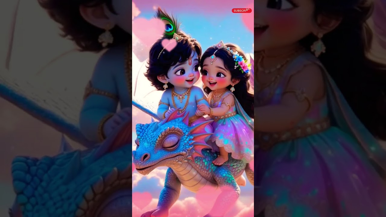 Cute ❣️ Radhe Krishna Love Status 4K | Divine Bhakti Shorts 2025
