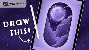 Procreate Step by Step Tutorial - Moon Capsule - Draw With Me - iPad Art