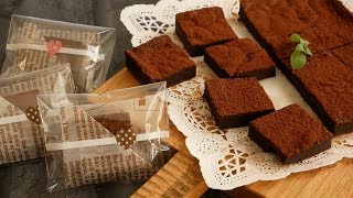 スクエアガトーショコラとラッピング♡ | Square chocolate cake and wrapping idea