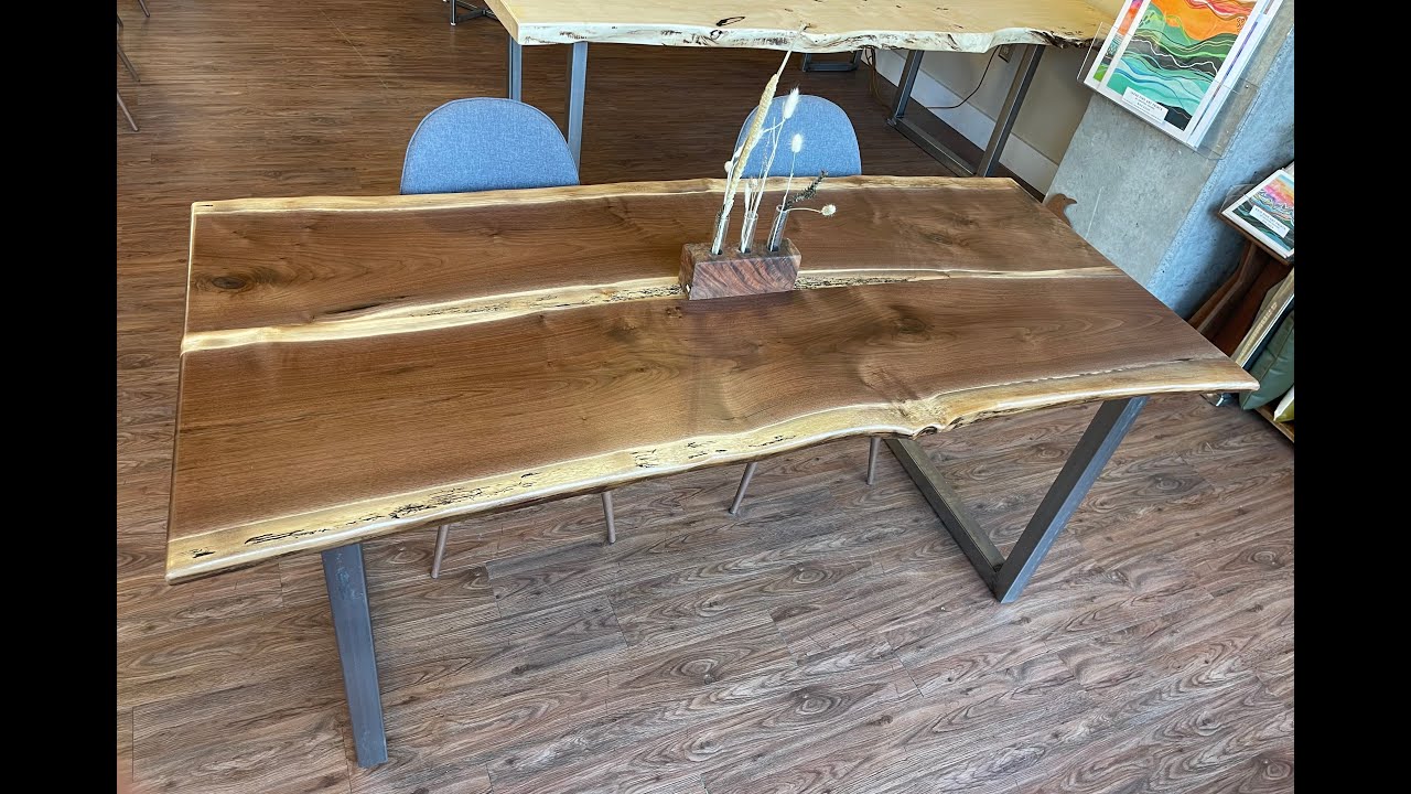 Black Walnut 6 Foot Live Edge Dining Table Handcrafted by Natural Kinships in Bend, Oregon