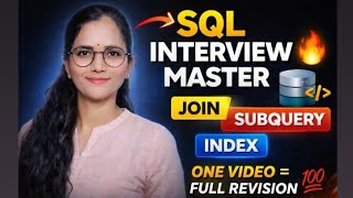 SQL Full Revision 2026 🔥 | Joins, Subqueries, Indexes, Views + Interview Questions | SQL Crash Cours