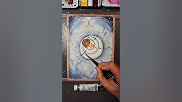 Easy and cute watercolor ⛄️  snowman painting #art #artwork #artist #short #snowman #easyart #MDNB🖤