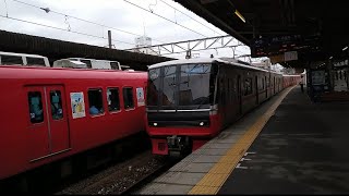 名鉄3150系3151F＋3500系3510F快速急行須ケ口行き大江駅通過（2023年6月9日撮影）