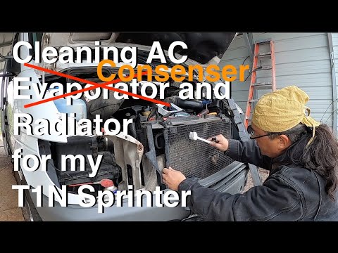 Cleaning AC condenser and Radiator for my T1N Sprinter