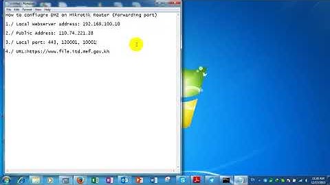 How to configure DMZ on Mikrotik router (Forwarding port)