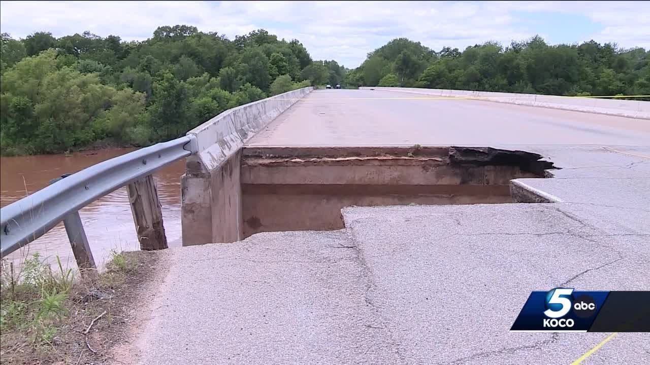 Heavy rain during weekend storms cause bridge in Oklahoma City to collapse