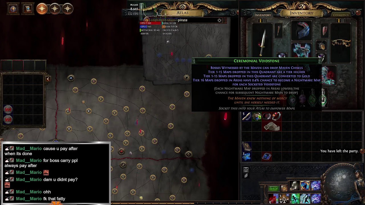 The quinfall - Billionaires club - followed by Path of exile 82 exsang miner