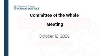 Committee of the Whole Meeting - October 12, 2026