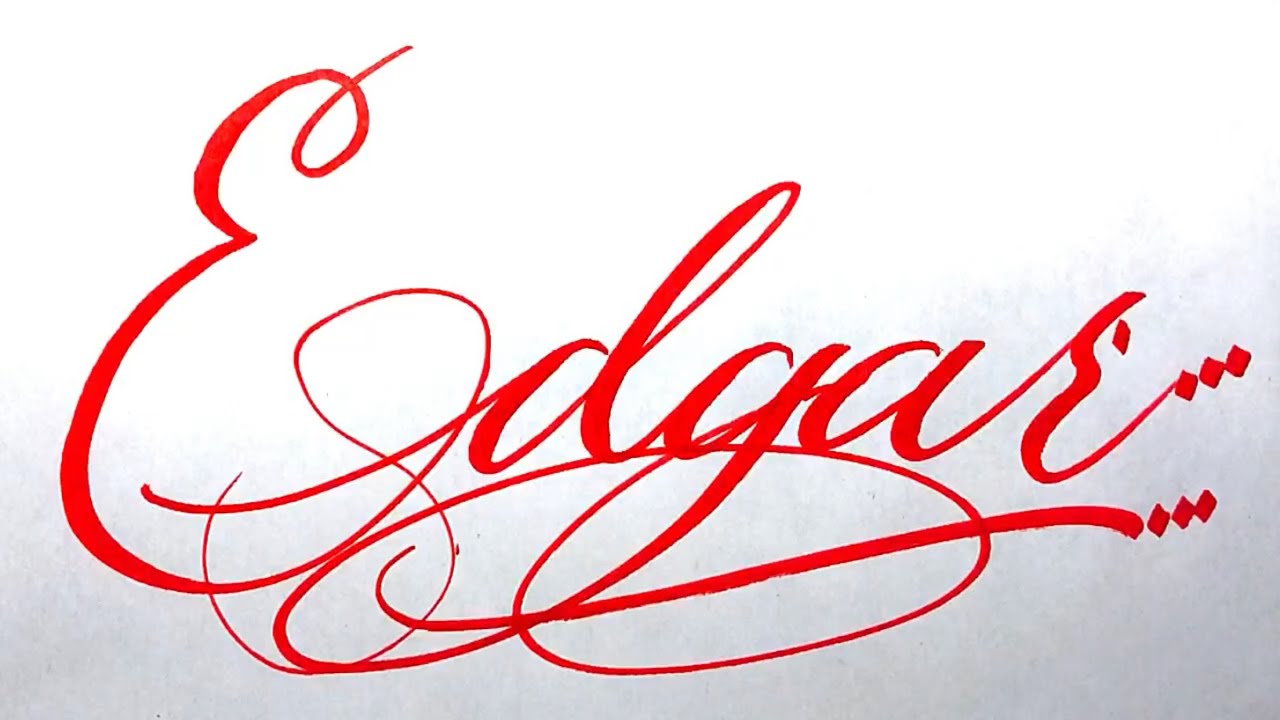 Edgar Name Signature Calligraphy Status | How to write with Cut Maker # ...