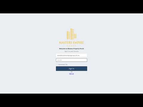 User Login Tutorial - Masters Property Portal