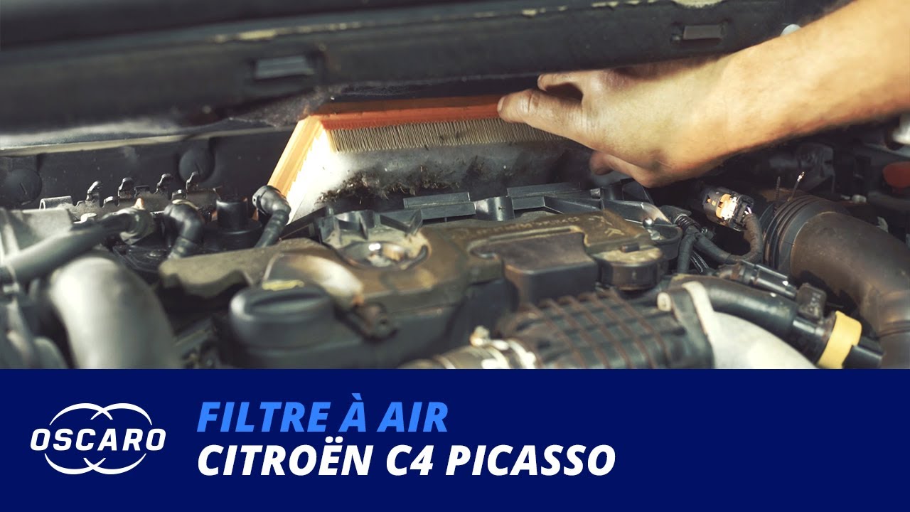 Changer le filtre à air sur Citroën C4 Picasso - Tutoriels Oscaro - YouTube