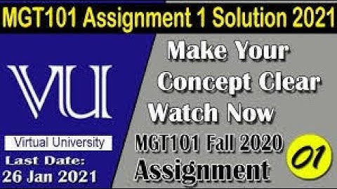 MGT101 Assignment 1 Solution Fall 2020 | MGT101 Assignment 1 Solution