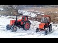 Сравнение Тракторов по Снегу | Трактор т25 с цепами победил Трактор Т40 без цепов
