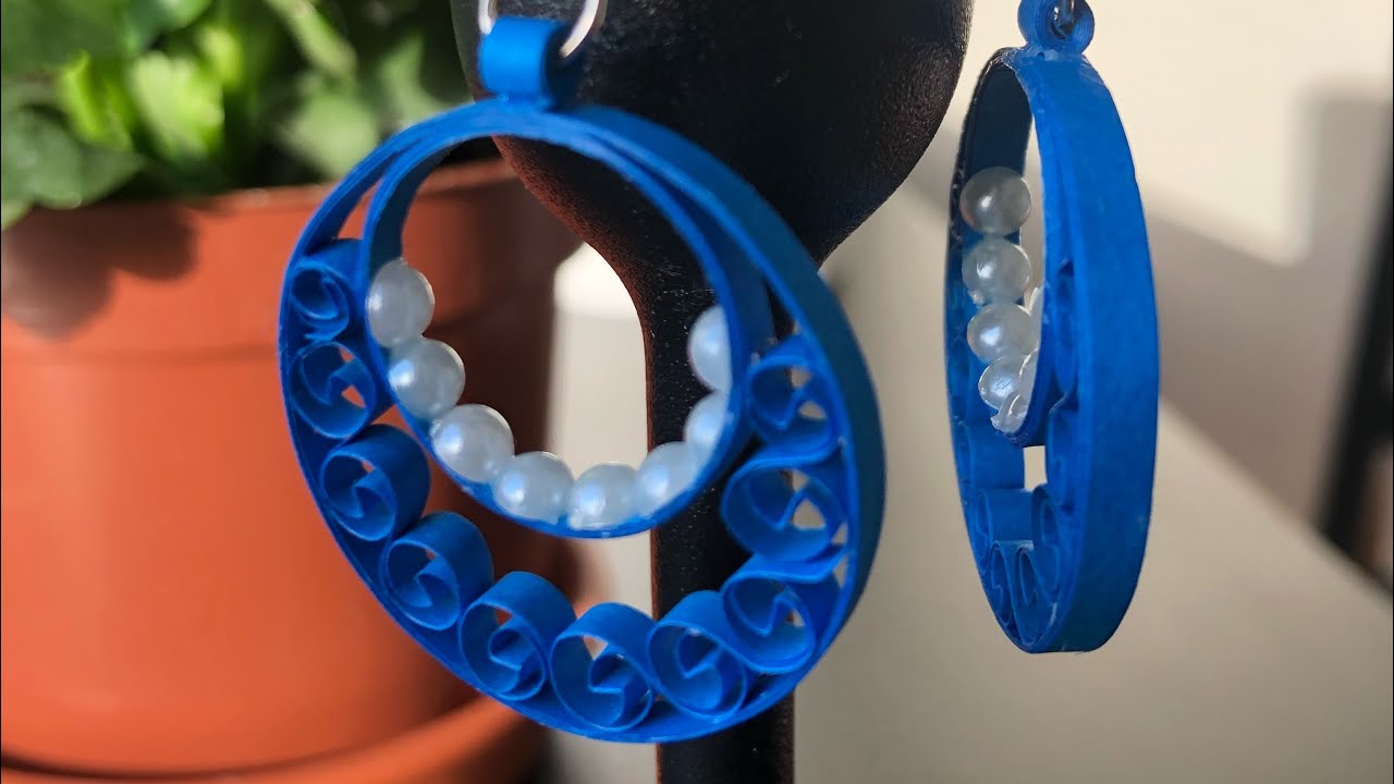 Make earrings at home using quilling tool Paper quilling earrings Paper art YouTube