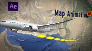 Travel Map Animation Using After Effects: Route Map Animation Using After Effects(Noplugin)