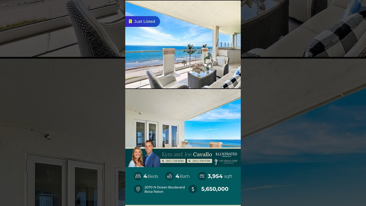 Checkout our newest listing of this spectacular Oceanfront Condo in Boca.