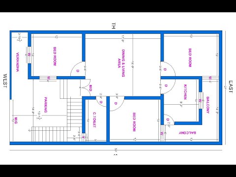 27x50 west facing house  plan  3 bhk rent  purpose  west 