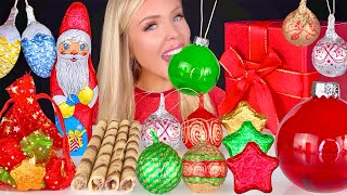 ASMR Christmas Desserts, Edible Ornaments, Ferrero Rocher Chocolate Santa, Lindt Lindor Mukbang 먹방