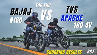 Tvs Apache RTR 160 4v Vs Bajaj Pulsar N160 DRAG RACE