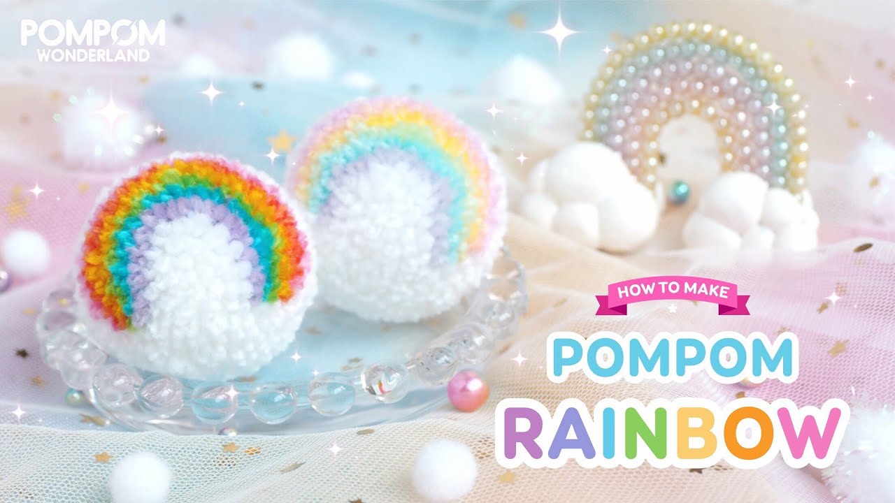 DIY Tutorial - How to Make Pompom Rainbow - ポンポンの作り方 - Hướng dẫn làm pompom hình cầu vồng