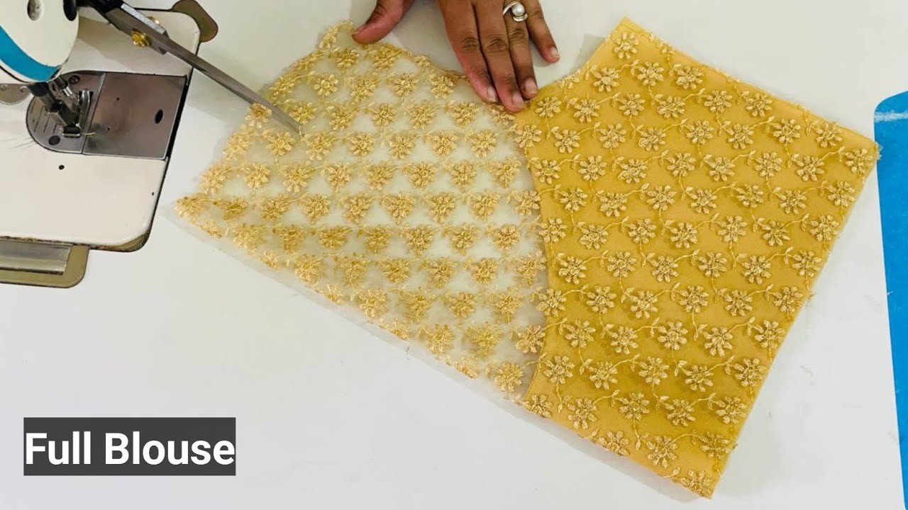 Net Blouse Design With Front Part Cutting and Stitching | Full Blouse Cutting | Net Wale Blouse