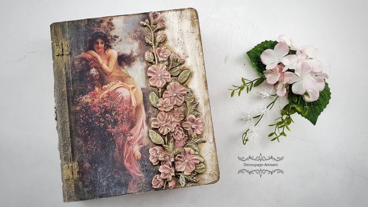 Book box # when a man loves a woman # Hans Zatzka # precious stones #ITDCollection # Decoupage DIY..