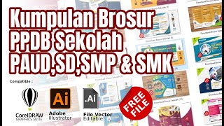 Free File : Bagi-Bagi Brosur Sekolah SD, TK, SMP Dan SMK Coreldraw Dan AI