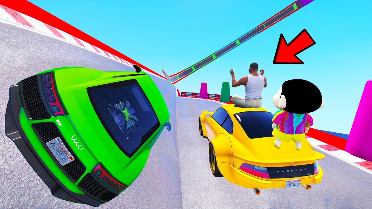 FRANKLIN TRIED DUAL TRACK WALLRIDE PARKOUR RAMP CHALLENGE IN GTA 5 | SHINCHAN and CHOP FRANKLIN TRIED DUAL TRACK WALLRIDE PARKOUR RAMP CHALLENGE IN GTA 5 | SHINCHAN and CHOP