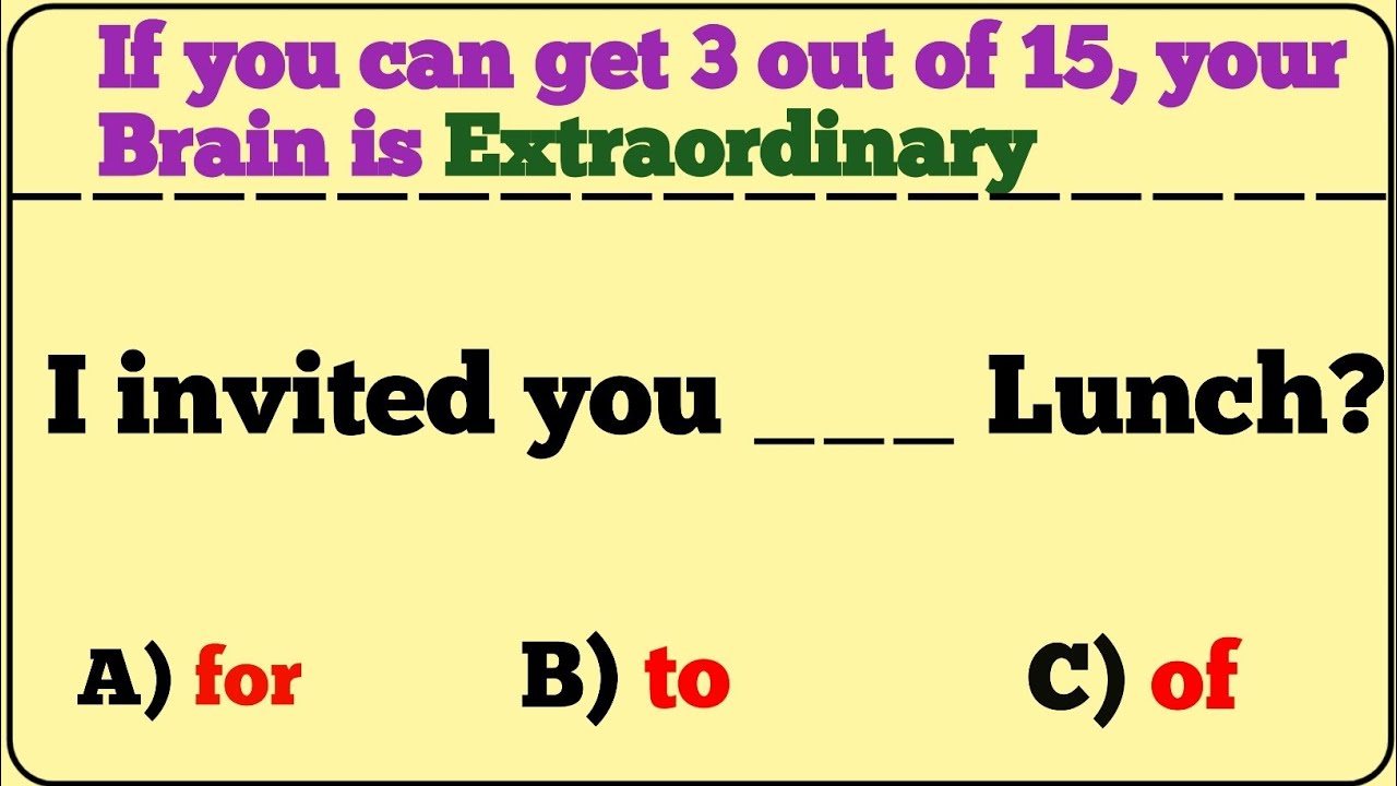 👉 IF YOU CAN GET 3 OUT OF 15, YOUR BRAIN IS EXTRAORDINARY | E FOR ENGLISH