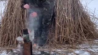 Building a Reed Shelter Waterproof #build#building#survival#wildlife#Outdoors#outdoor#fyp#foryou