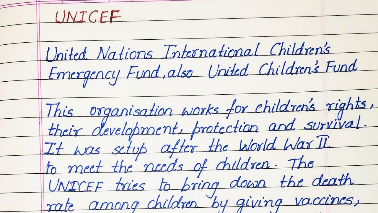 write essay on unicef