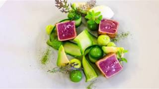 Tuna with gin-cucumber sorbet & avocado by Max Gruner from TOP Hotel Hochgurgl, Austria