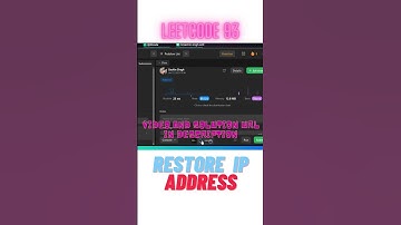 93. Restore IP Addresses #python #leetcode #leetcodedailychallenge