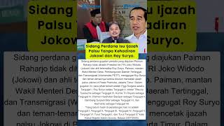 Download Lagu Sidang Perdana Isu Ijazah Palsu Tanpa Kehadiran Jokowi dan Roy Suryo MP3