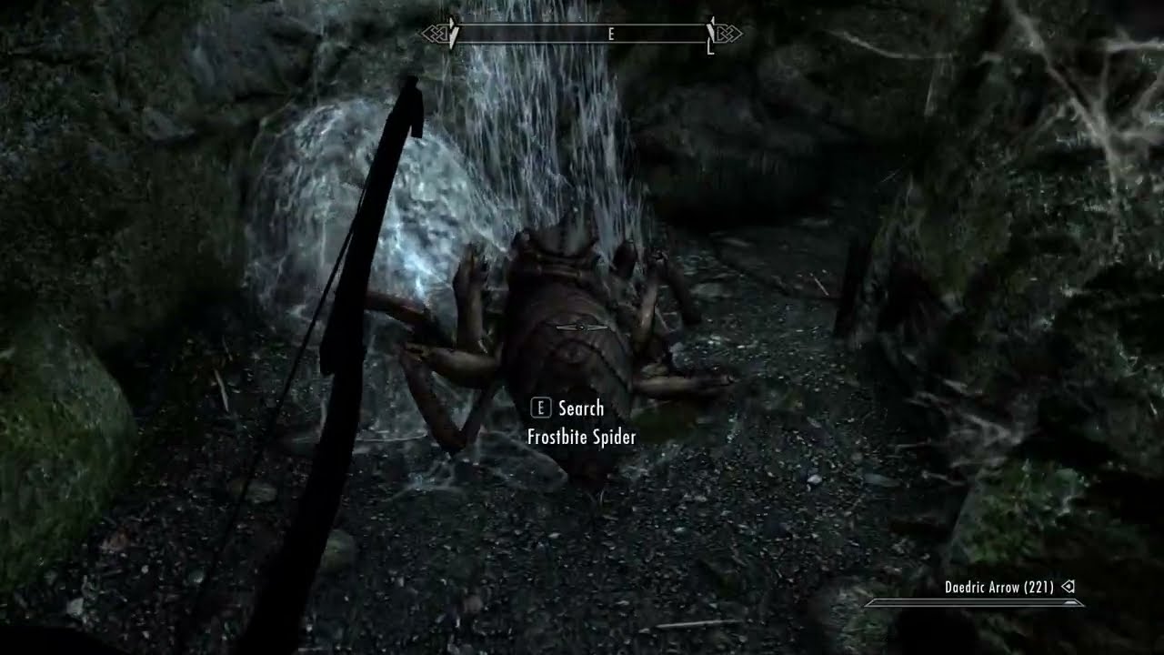 Skyrim - Clearing a Spider Dungeon with 1000+ hours...