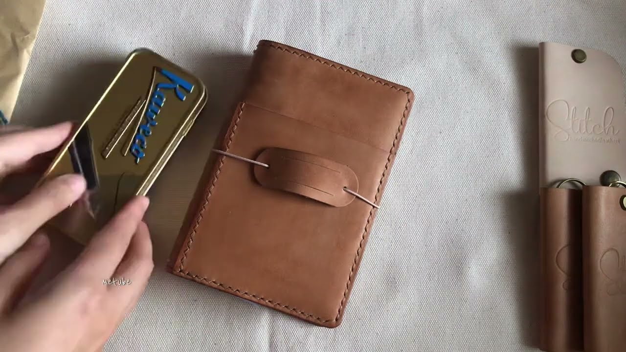 가죽 다이어리 언박싱 & 소비 기록 스크랩! 📔hand stitched leather t light tobacco travelers notebook