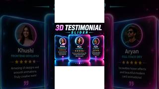 Create an Amazing 3D Testimonial Card Slider Using HTML CSS & JavaScript 🔥 #sliderrevolution #html
