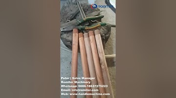 Semi Automatic Round Wooden Handle Head Threading Machine