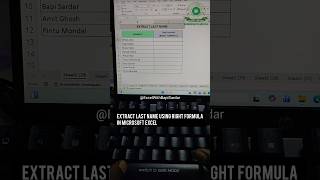 Extract Last Name in Excel using the RIGHT Formula! 🚀